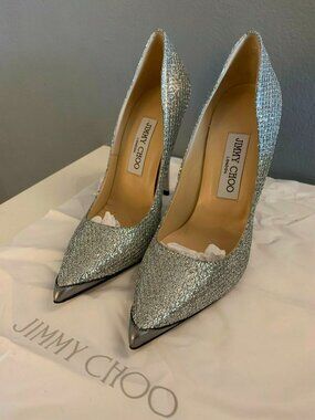 Jimmy Choo Anouk 120 Glitter Fabric Pumps